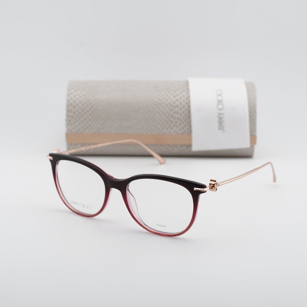 Jimmy Choo JC263 0EGL 00 Cat Eye Eyeglasses - Burgundy/Gold 52mm